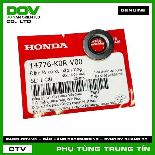 ĐỆM LÒ XO XU PÁP TRONG | 14776-K0R-V00 | HONDA (AIR BLADE 125/160, LEAD 125, SH 125/150, SH 125/160, SH MODE, VARIO 160) — 14776K0RV00