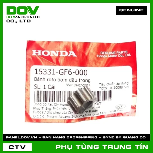BÁNH ROTO BƠM DẦU TRONG | 15331-GF6-000 | HONDA (DREAM 110, FUTURE NEO, MSX 125, SUPER DREAM, WAVE 100, WAVE ALPHA, WAVE RSX 110) — 15331GF6000
