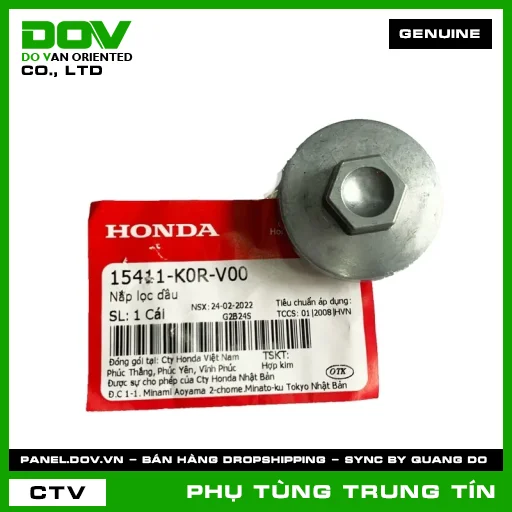 NẮP LỌC DẦU | 15411-K0R-V00 | HONDA (AIR BLADE 125/160, LEAD 125, PCX 160, SH 125/150, SH 125/160, SH MODE, VARIO 160, VISION 110) — 15411K0RV00