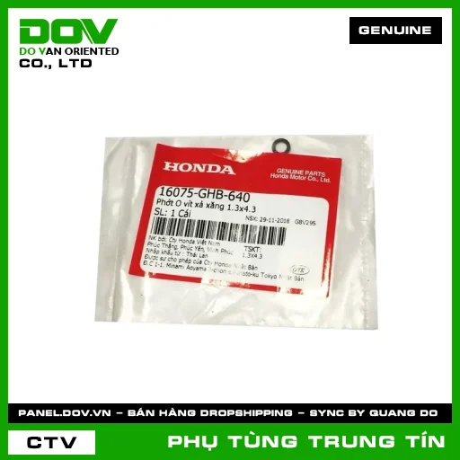 PHỚT O VÍT XẢ XĂNG 1.3X4.3 | 16075-GHB-640 | HONDA (AIR BLADE 110, BLADE 110, CB250 NIGHTHAWK, CLICK 110, DREAM 110, FUTURE 125, FUTURE NEO, SUPER DREAM, WAVE 100, WAVE ALPHA, WAVE ALPHA 110, WAVE RSX 110) — 16075GHB640
