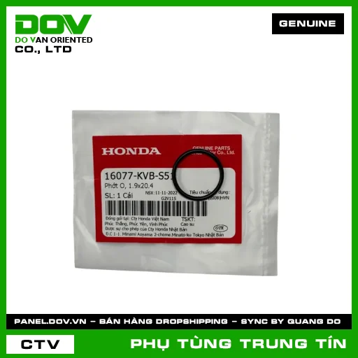 PHỚT O, 1.9X20.4 | 16077-KVB-S51 | HONDA (AIR BLADE 125, AIR BLADE 125/150, AIR BLADE 125/160, LEAD 125, MSX 125, SH MODE, VARIO 160, VISION 110) — 16077KVBS51