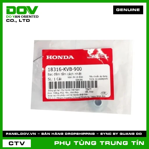 BẠC ĐỆM TẤM CÁCH NHIỆT | 18316-KVB-900 | HONDA (AIR BLADE 110, AIR BLADE 125, AIR BLADE 125/150, AIR BLADE 125/160, CB350 H'NESS, CLICK 110, DREAM 110, LEAD 125, PCX, PCX 125, SH MODE, VISION 110) — 18316KVB900