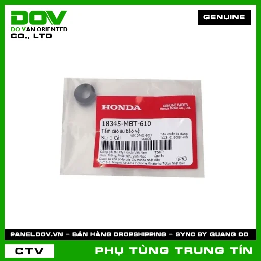 TẤM CAO SU BẢO VỆ | 18345-MBT-610 | HONDA (BLADE 110, CB1000R, CB150R, CB300R, CB350 H'NESS, CB650R, CBR650R, FUTURE 125, FUTURE NEO, GOLDWING, MSX 125, REBEL 1100, REBEL 300, REBEL 500, SUPER CUB C125, WAVE 100, WAVE ALPHA, WAVE ALPHA 110, WAVE RSX 110, WINNER R, WINNER X) — 18345MBT610