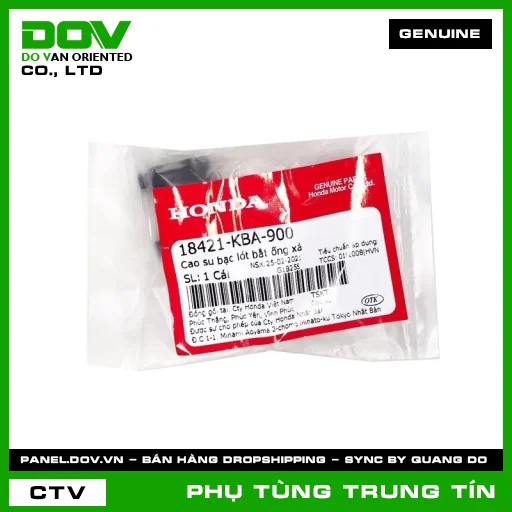 Cao su bạc lót bắt ống xả | 18421-KBA-900 | HONDA (BLADE 110, DREAM 110, FUTURE 125, FUTURE NEO, WAVE 100, WAVE ALPHA, WAVE ALPHA 110, WAVE RSX 110) — 18421KBA900