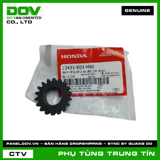 BÁNH RĂNG SỐ 2 SƠ CẤP (18 RĂNG) | 23431-K03-M60 | HONDA (BLADE 110, WAVE ALPHA 110, WAVE RSX 110) — 23431K03M60