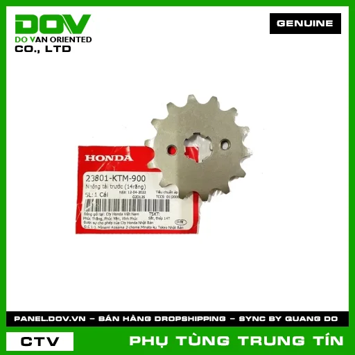NHÔNG TẢI TRƯỚC (14RĂNG) | 23801-KTM-900 | HONDA (BLADE 110, DREAM 110, FUTURE NEO, WAVE ALPHA 110, WAVE RSX 110) — 23801KTM900