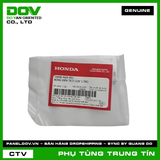 BÓNG ĐÈN T6.5 (12V 1.7W) | 34908-MG9-951 | HONDA (BLADE 110, FUTURE NEO, WAVE ALPHA) — 34908MG9951