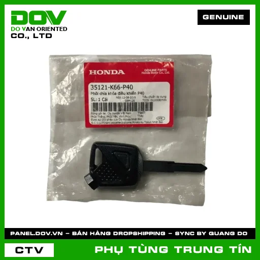 PHÔI CHÌA KHÓA ĐIỀU KHIỂN P40 | 35121-K66-P40 | HONDA — 35121K66P40