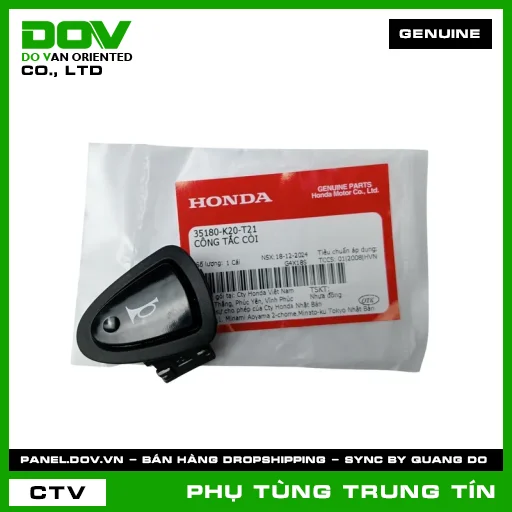 CÔNG TẮC CÒI | 35180-K20-T21 | HONDA (AIR BLADE 125, BLADE 110, FUTURE 125, ICON E, LEAD 125, WAVE ALPHA 110, WAVE RSX 110, WINNER R, WINNER X) — 35180K20T21