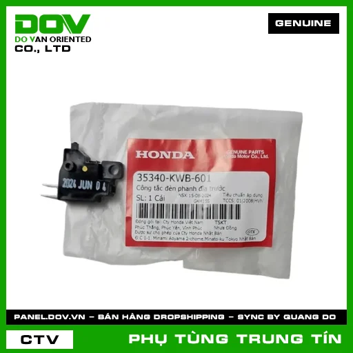CÔNG TẮC ĐÈN PHANH ĐĨA TRƯỚC | 35340-KWB-601 | HONDA (AIR BLADE 110, BLADE 110, FUTURE 125, SH MODE, VISION 110, WAVE RSX 110, WINNER 150) — 35340KWB601
