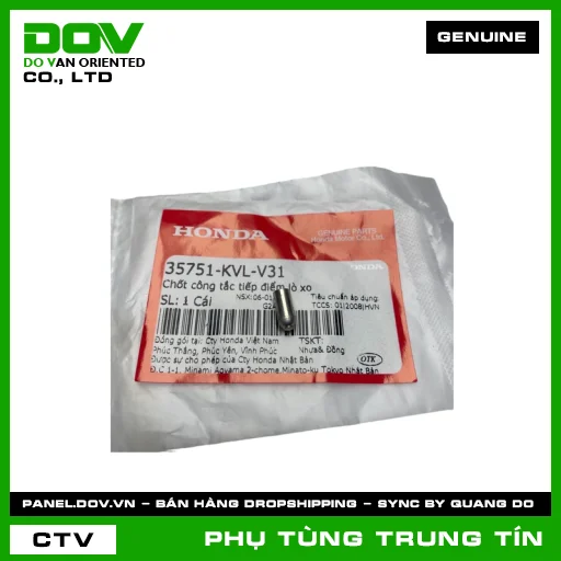 CHỐT CÔNG TẮC TIẾP ĐIỂM LÒ XO | 35751-KVL-V31 | HONDA (BLADE 110, DREAM 110, FUTURE 125, WAVE ALPHA 110, WAVE RSX 110) — 35751KVLV31