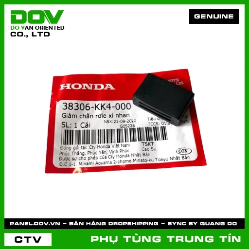 GIẢM CHẤN RƠLE XI NHAN | 38306-KK4-000 | HONDA (AIR BLADE 110, AIR BLADE 125, CB250 NIGHTHAWK, CB350 H'NESS, CB650R, CBR150R, CBR650R, CLICK 110, FUTURE 125, FUTURE NEO, LEAD 125, MSX 125, PCX, REBEL 1100, REBEL 300, REBEL 500, SH 125/150, SH 350, SH MODE, SUPER DREAM, WAVE 100, WAVE ALPHA, WAVE ALPHA 110, WAVE RSX 110) — 38306KK4000
