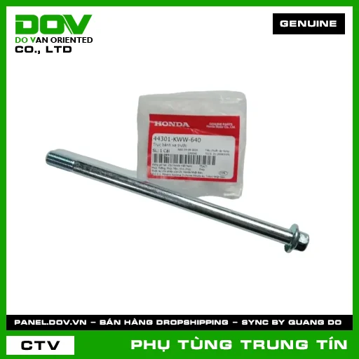 TRỤC BÁNH XE TRƯỚC | 44301-KWW-640 | HONDA (BLADE 110, FUTURE 125, PCX, PCX 125, SH MODE, VISION 110, WAVE ALPHA, WAVE ALPHA 110, WAVE RSX 110) — 44301KWW640