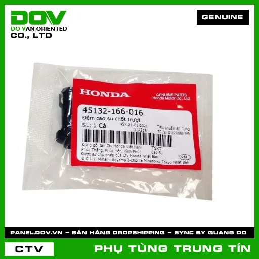 Đệm cao su chốt trượt | 45132-166-016 | HONDA (ADV350, AIR BLADE 110, AIR BLADE 125, AIR BLADE 125/150, AIR BLADE 125/160, BLADE 110, CB1000R, CB150R, CB250 NIGHTHAWK, CB300R, CB350 H'NESS, CB500F, CB500X, CBR500R, CLICK 110, FUTURE 125, FUTURE NEO, GOLDWING, ICON E, LEAD 110, LEAD 125, MSX 125, NX500, PCX, PCX 125, PCX 125/150, PCX 160, REBEL 1100, REBEL 300, REBEL 500, SH 125/150, SH 125/160, SH 350, SH MODE, SUPER CUB C125, VARIO 160, VISION 110, WAVE RSX 110, WINNER 150, WINNER R, WINNER X) — 45132166016