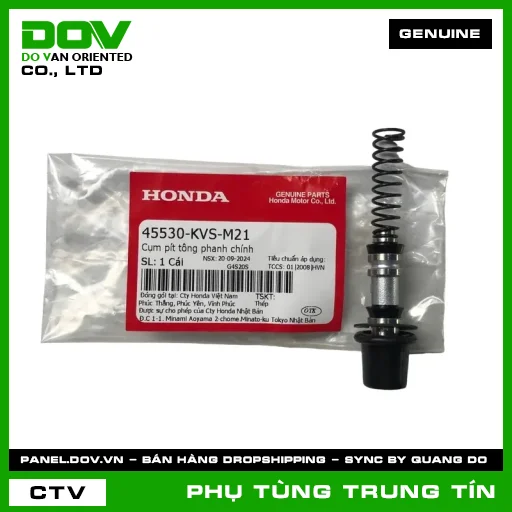 CỤM PÍT TÔNG PHANH CHÍNH | 45530-KVS-M21 | HONDA (ADV350, AIR BLADE 125/150, AIR BLADE 125/160, BLADE 110, FUTURE 125, ICON E, PCX 160, REBEL 500, SH 125/150, SH 125/160, SH 350, SUPER CUB C125, VARIO 160, VISION 110, WAVE RSX 110, WINNER R, WINNER X) — 45530KVSM21