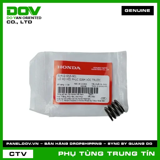 LÒ XO HỒI PHỤC GIẢM XÓC TRƯỚC | 51412-GN5-901 | HONDA (AIR BLADE 110, AIR BLADE 125, BLADE 110, CLICK 110, DREAM 110, FUTURE 125, FUTURE NEO, SUPER CUB C125, SUPER DREAM, VARIO 160, VISION 110, WAVE 100, WAVE ALPHA 110, WAVE RSX 110) — 51412GN5901