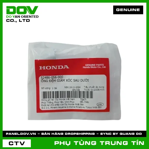 ỐNG ĐỆM GIẢM XÓC SAU DƯỚI | 52486-056-000 | HONDA (CB250 NIGHTHAWK, DREAM 110, SUPER DREAM, WAVE ALPHA) — 52486056000