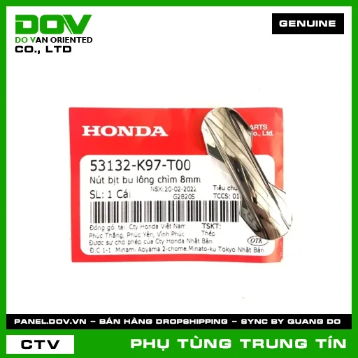 NÚT BỊT BU LÔNG CHÌM 8MM | 53132-K97-T00 | HONDA (PCX, PCX 125/150, PCX 160) — 53132K97T00