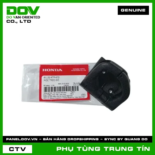 MÓC TREO ĐỒ | 81132-KTF-670 | HONDA (LEAD 125, SH, SH 125/150, SH 125/160, SH 350, SH MODE) — 81132KTF670