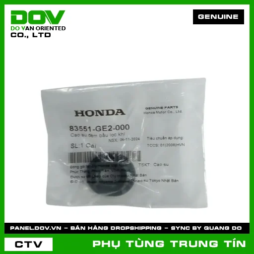 CAO SU ĐỆM BẦU LỌC KHÍ | 83551-GE2-000 | HONDA (ADV350, BLADE 110, CB150R, CB250 NIGHTHAWK, CB500F, CB650R, CBR150R, CBR500R, CBR650R, DREAM 110, FUTURE 125, FUTURE NEO, GOLDWING, MSX 125, PCX, PCX 125, PCX 125/150, REBEL 1100, SH 125/150, SH 125/160, SH 350, SH MODE, VISION 110, WAVE ALPHA, WAVE ALPHA 110, WAVE RSX 110, WINNER 150, WINNER R, WINNER X) — 83551GE2000