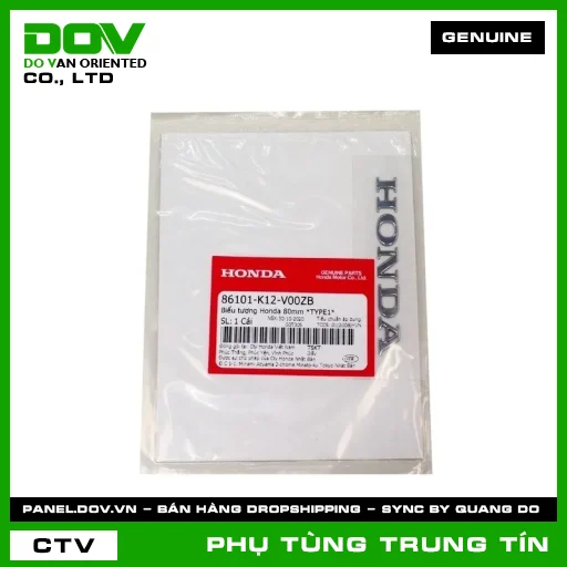 BIỂU TƯỢNG HONDA 80MM *TYPE1* | 86101-K12-V00ZB | HONDA (AIR BLADE 125/160, LEAD 125, PCX 160) — 86101K12V00ZB