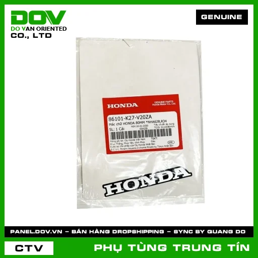 MÁC CHỮ HONDA 80MM *NHA62B,R34 | 86101-K27-V20ZA | HONDA (AIR BLADE 125) — 86101K27V20ZA