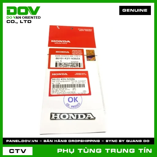 MÁC CHỮ HONDA 65MM *NH196, NH436M* | 86101-K2V-N30ZA | HONDA — 86101K2VN30ZA