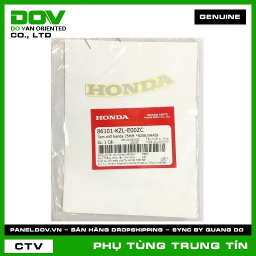 TEM CHỮ HONDA 75MM *B206,NHA69 | 86101-KZL-E00ZC | HONDA (VISION 110) — 86101KZLE00ZC