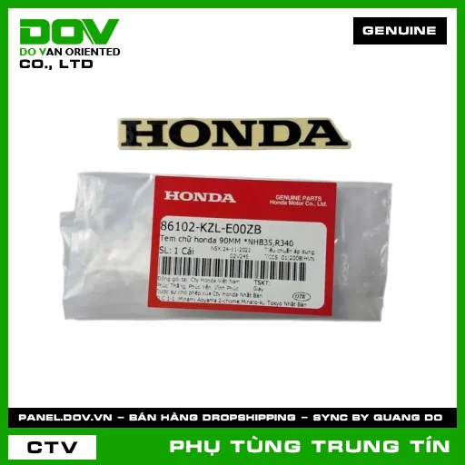TEM CHỮ HONDA 90MM *NHB35,R340 | 86102-KZL-E00ZB | HONDA (VISION 110) — 86102KZLE00ZB
