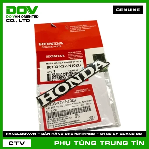 MÁC CHỮ HONDA 110MM *NH196, NH436M* | 86103-K2V-N10ZB | HONDA — 86103K2VN10ZB