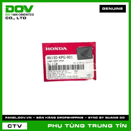 LOGO CÁNH CHIM | 86150-KPG-901 | HONDA (ADV350, AIR BLADE 110, AIR BLADE 125, CB350 H'NESS, CB500F, CB500X, CB650R, CBR500R, CBR650R, CLICK 110, FUTURE NEO, MSX 125, NX500, PCX, PCX 125, PCX 160, REBEL 300, REBEL 500, SH MODE, SUPER CUB C125, SUPER DREAM, WAVE ALPHA) — 86150KPG901