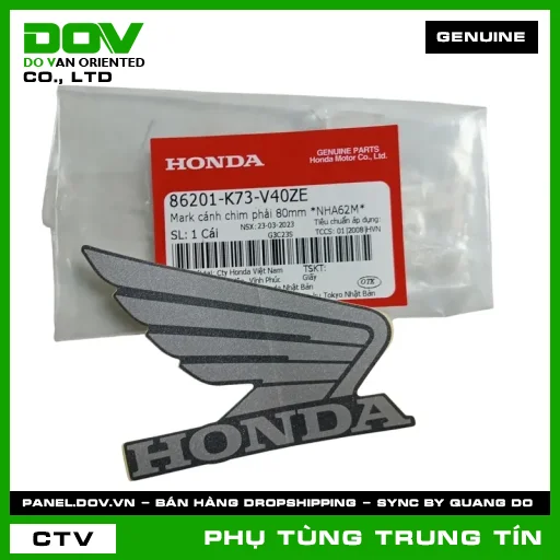 MARK CÁNH CHIM PHẢI 80MM *NHA62M* | 86201-K73-V40ZE | HONDA (FUTURE 125) — 86201K73V40ZE