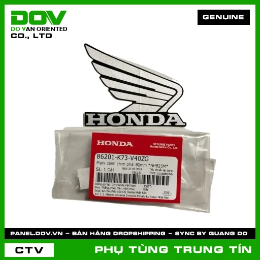 MARK CÁNH CHIM PHẢI 80MM *NHB25M* | 86201-K73-V40ZG | HONDA (FUTURE 125) — 86201K73V40ZG