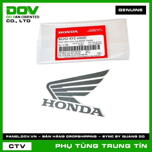 MARK CÁNH CHIM TRÁI 80MM *NHB3 | 86202-KYZ-V00ZC | HONDA — 86202KYZV00ZC