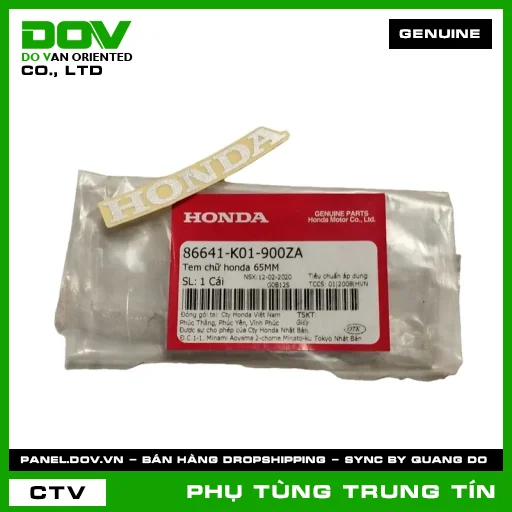 TEM CHỮ HONDA 65MM | 86641-K01-900ZA | HONDA (SH 125/150, SH 125/160, WAVE RSX 110) — 86641K01900ZA