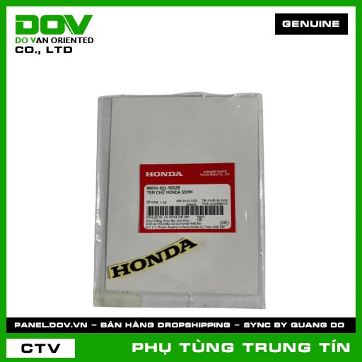 TEM CHỮ HONDA 65MM | 86641-K01-900ZB | HONDA (SH 125/150, SH 125/160, WAVE RSX 110) — 86641K01900ZB
