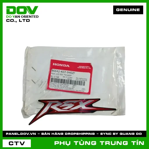MARK CHỮ RSX *NHA69* | 86642-K07-940ZF | HONDA (WAVE RSX 110) — 86642K07940ZF
