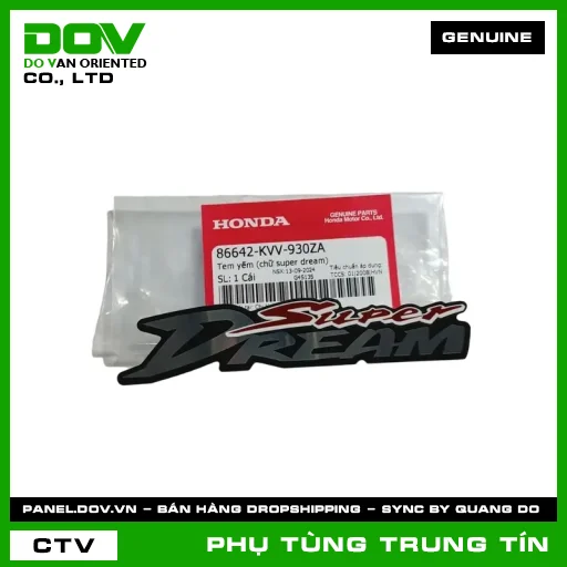 TEM YẾM (CHỮ SUPER DREAM) | 86642-KVV-930ZA | HONDA — 86642KVV930ZA