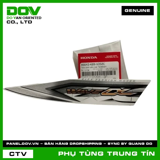 TEM CÁNH YẾM TRÁI *NHB55P* | 86643-K89-V20ZC | HONDA (WAVE ALPHA 110) — 86643K89V20ZC