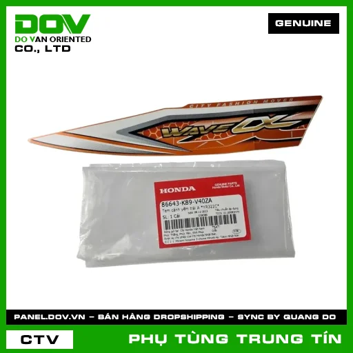 TEM CÁNH YẾM TRÁI A *YR322C* | 86643-K89-V40ZA | HONDA (WAVE ALPHA 110) — 86643K89V40ZA