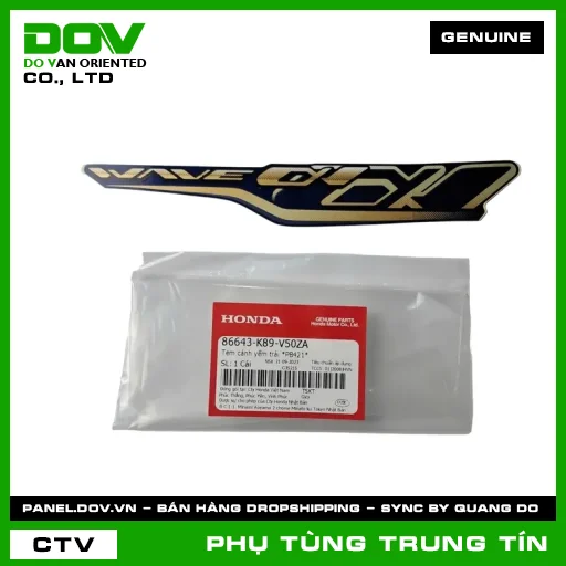TEM CÁNH YẾM TRÁI *PB421* | 86643-K89-V50ZA | HONDA (WAVE ALPHA 110) — 86643K89V50ZA