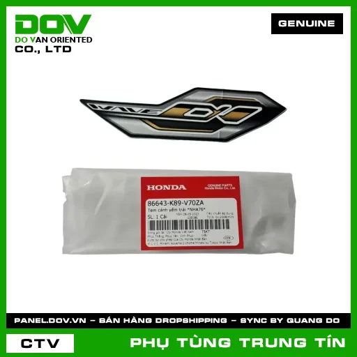 TEM CÁNH YẾM TRÁI *NHA76* | 86643-K89-V70ZA | HONDA (WAVE ALPHA 110) — 86643K89V70ZA