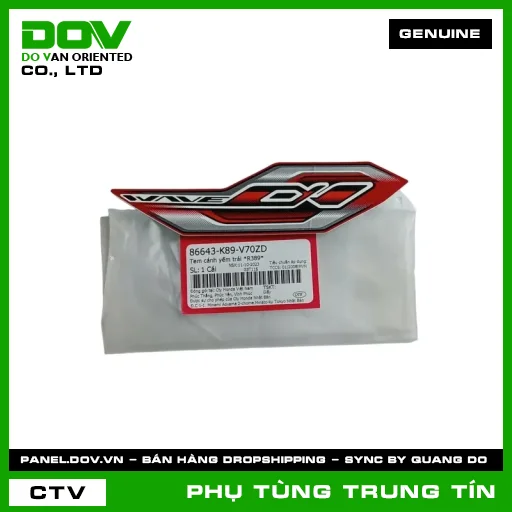 TEM CÁNH YẾM TRÁI *R389* | 86643-K89-V70ZD | HONDA (WAVE ALPHA 110) — 86643K89V70ZD