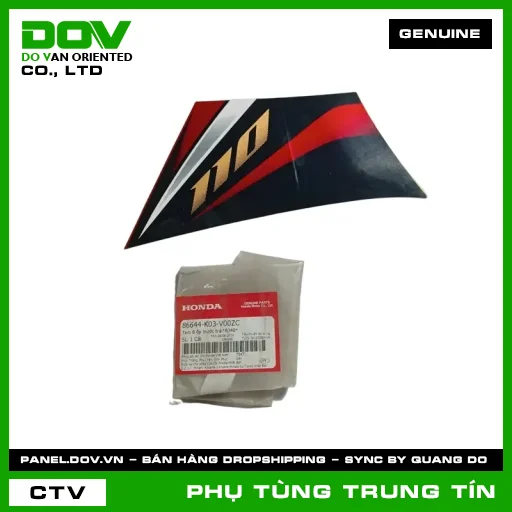 TEM B ỐP TRƯỚC TRÁI*R340* | 86644-K03-V00ZC | HONDA (WAVE RSX 110) — 86644K03V00ZC