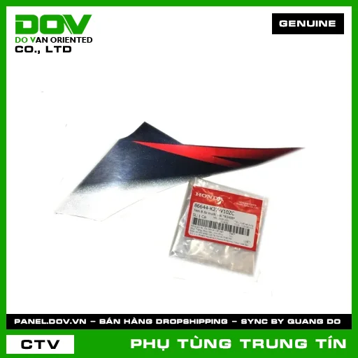 TEM B ỐP TRƯỚC TRÁI *R340B* | 86644-K27-V10ZC | HONDA (AIR BLADE 125) — 86644K27V10ZC