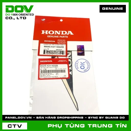 TEM ỐP TRƯỚC TRÁI B *TYPE1* | 86645-K2V-N50ZB | HONDA — 86645K2VN50ZB