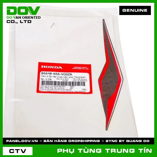 TEM A ỐP NẮP TRƯỚC TRÊN PHẢI *NHA76M* | 86648-K66-VG0ZA | HONDA — 86648K66VG0ZA