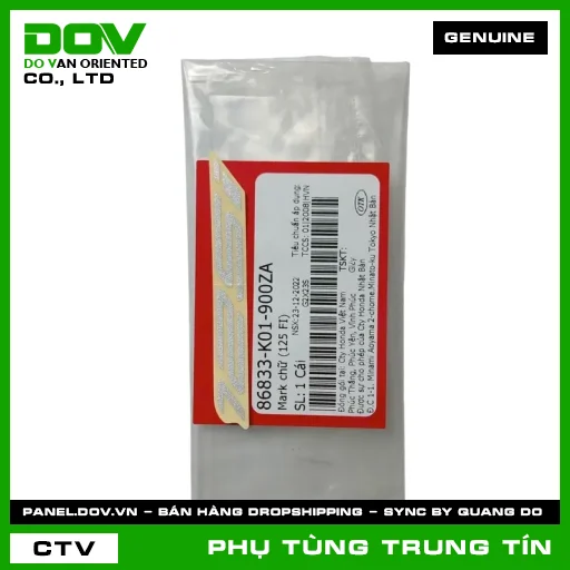 MARK CHỮ (125 FI) | 86833-K01-900ZA | HONDA (SH 125/150) — 86833K01900ZA