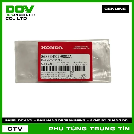 MARK CHỮ (150 FI ) | 86833-K02-900ZA | HONDA (SH 125/150) — 86833K02900ZA