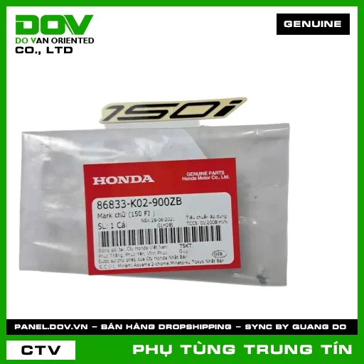 MARK CHỮ (150 FI) | 86833-K02-900ZB | HONDA (SH 125/150) — 86833K02900ZB